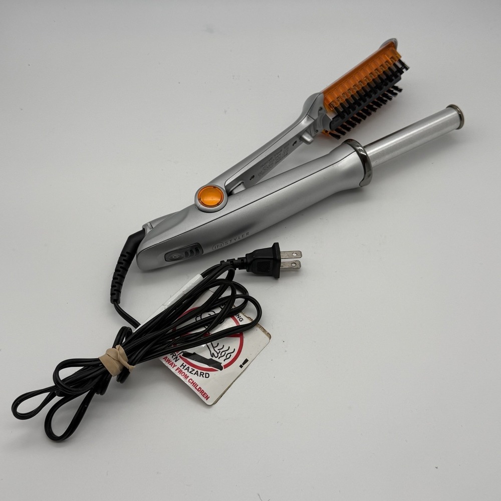 InStyler IS1001.1-19 Rotating Hot Iron 1.25” Silver Orange Tested Working